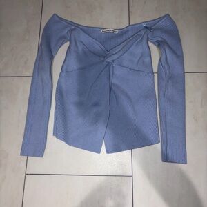 Abercrombie & Fitch Ribbed Blue Knit Top